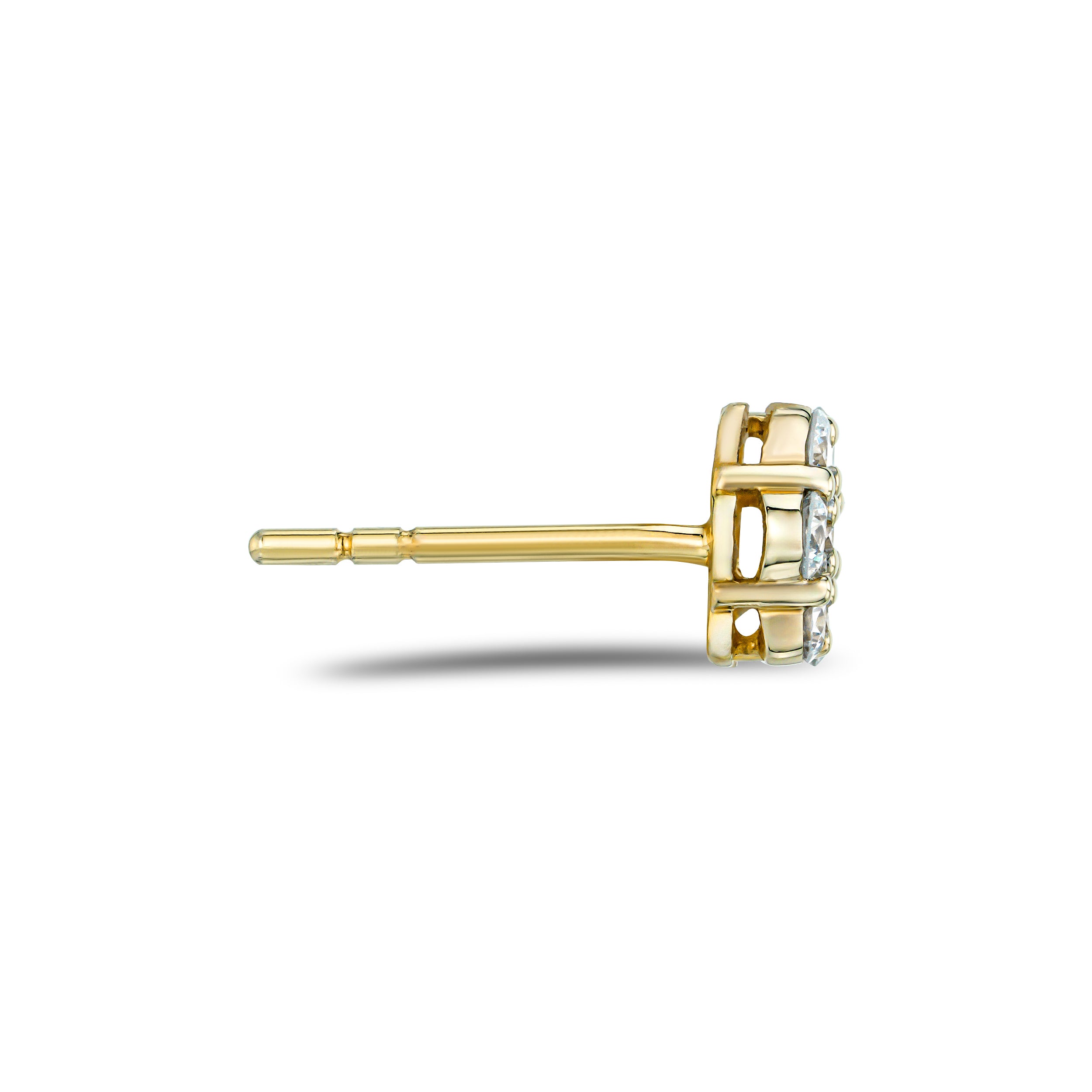 0.50ct Lab Diamond Cluster Earrings in 9K Yellow gold and H/SI Quality